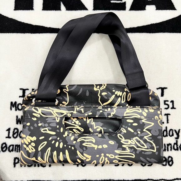 RARE Vivienne Westwood Abstract Floral Print Slim Foldable Leather Messenger Bag - Picture 3 of 12